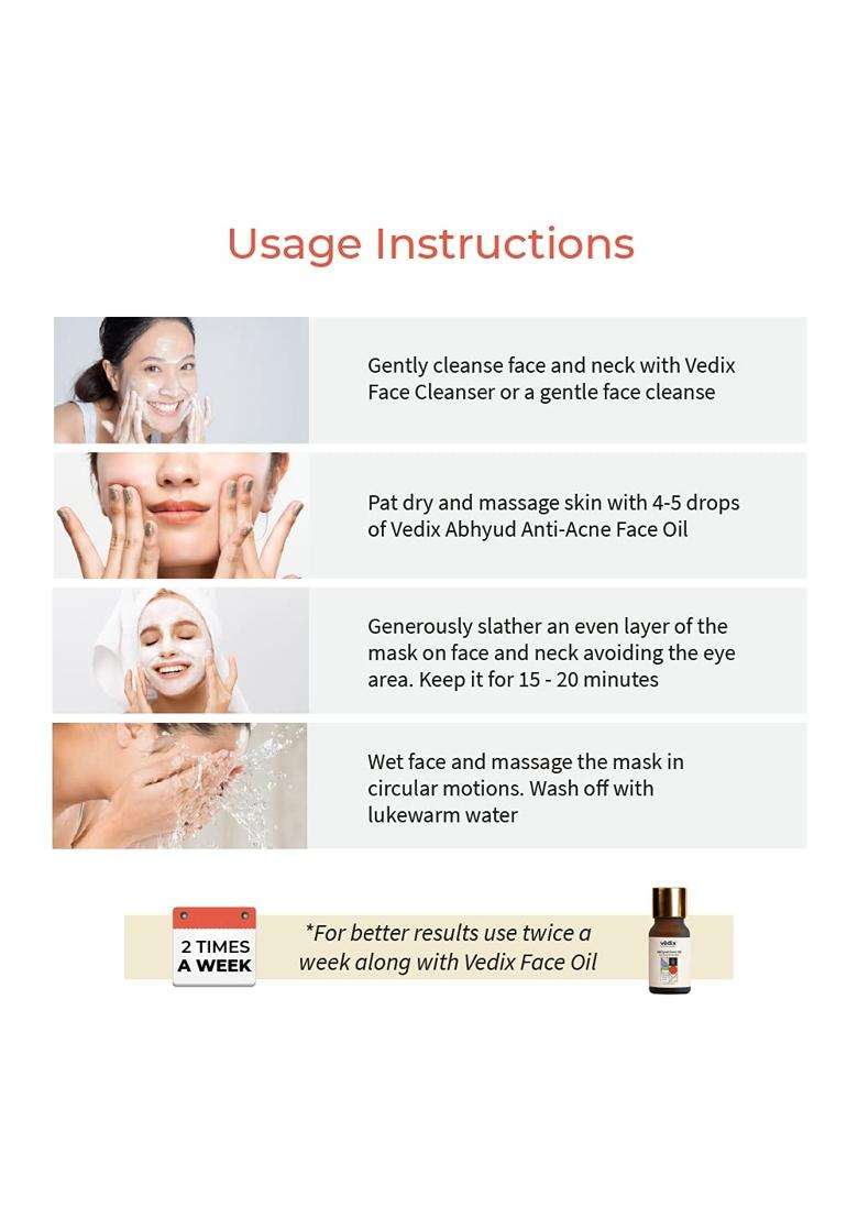 Vedix Avasya Ayurvedic Clarifying Clay Face Mask 100 g | Authentic Traditional Formula | Acne-Prone Skin - Indya