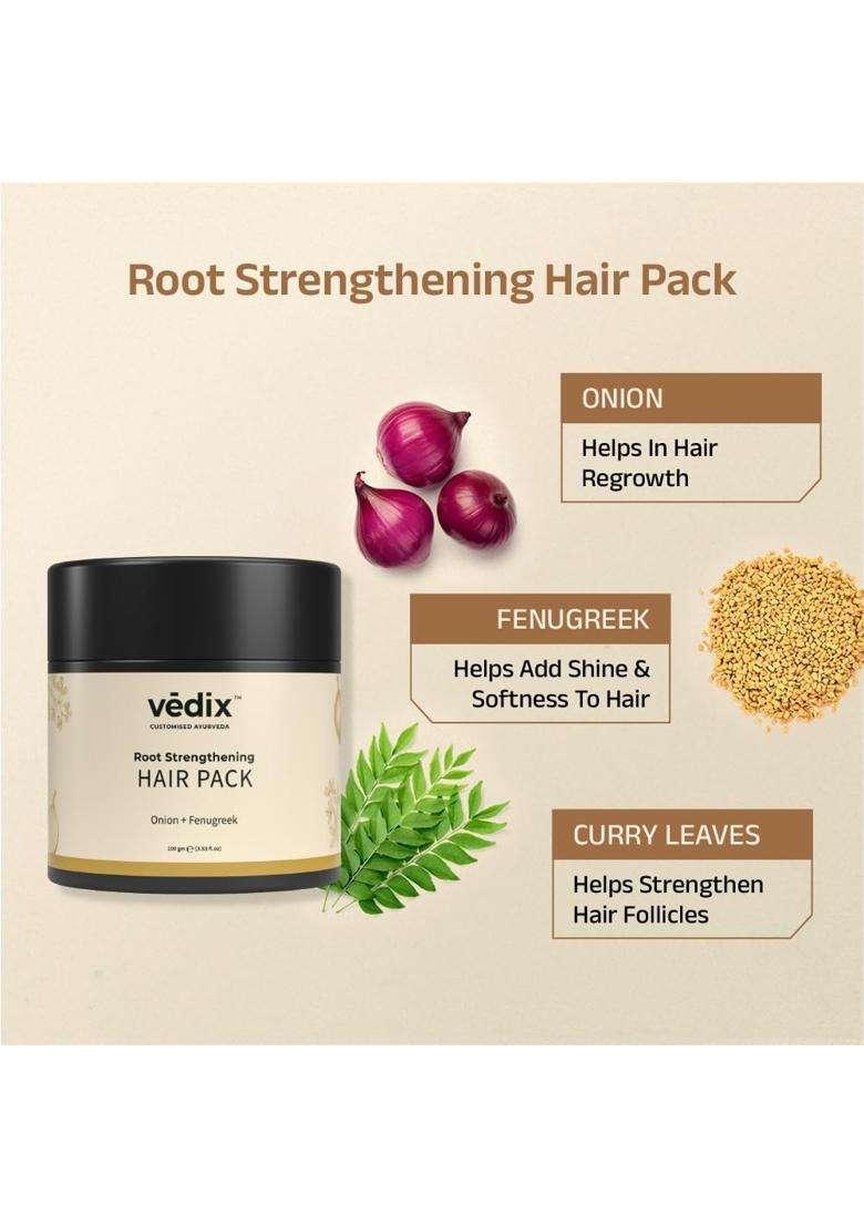 Vedix Ayurvedic Anti-Hairfall & Hair Growth 5 Pc Kit 440 ml | Authentic Traditional Formula | Dry Scalp &Curly Hair - Indya
