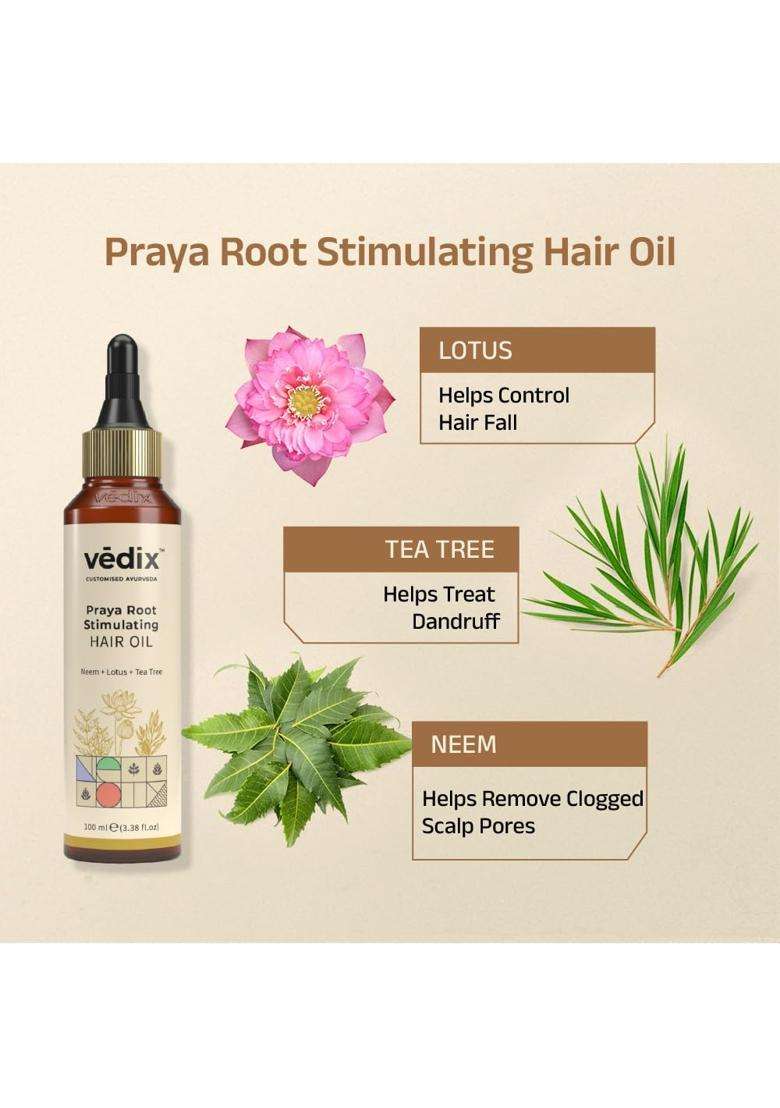 Vedix Ayurvedic Anti-Hairfall & Hair Growth 5 Pc Kit 440 ml | Authentic Traditional Formula | Oily Scalp &Wavy Hair - Indya