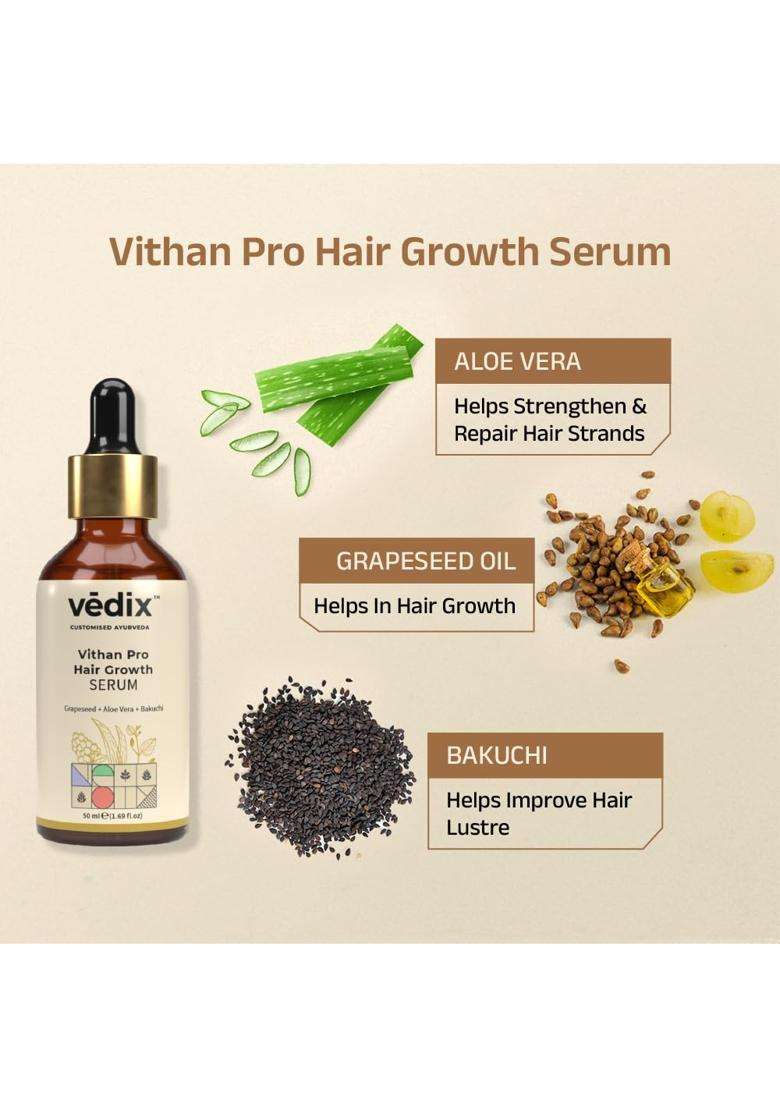 Vedix Ayurvedic Anti-Hairfall 4 Pc Kit | Authentic Traditional Formula | Dry Scalp & Curly Hair - Indya