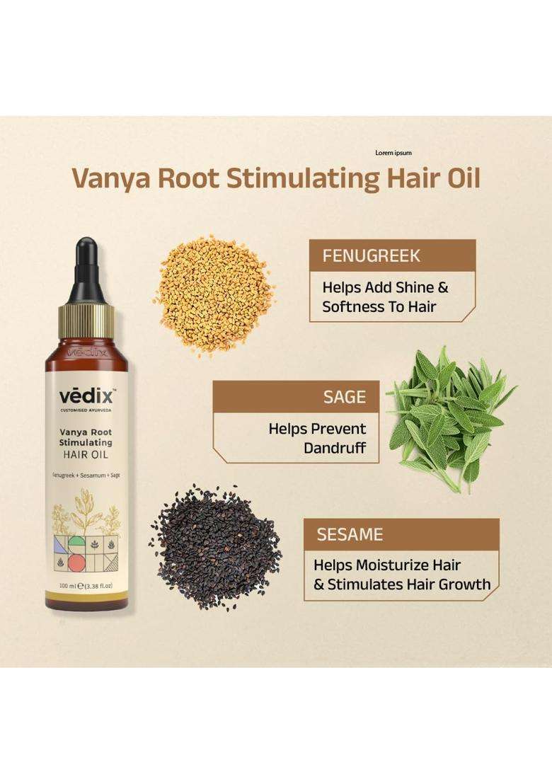 Vedix Ayurvedic Anti-Hairfall 4 Pc Kit | Authentic Traditional Formula | Dry Scalp & Curly Hair - Indya