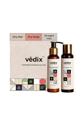 Vedix Ayurvedic Hair Oil & Shampoo Combo 200 ml | Authentic Traditional Formula | Dry Scalp & Straight Hair