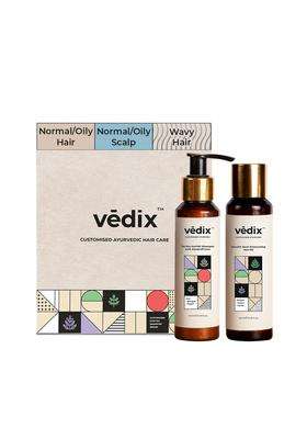 Vedix Ayurvedic Anti-Dandruff Oil & Shampoo Combo 200 ml | Authentic Traditional Formula | Normal/Oily Scalp