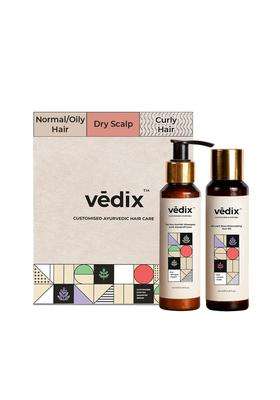 Vedix Ayurvedic Anti-Dandruff Oil & Shampoo Combo 200 ml | Authentic Traditional Formula | Dry Scalp & Curly Hair