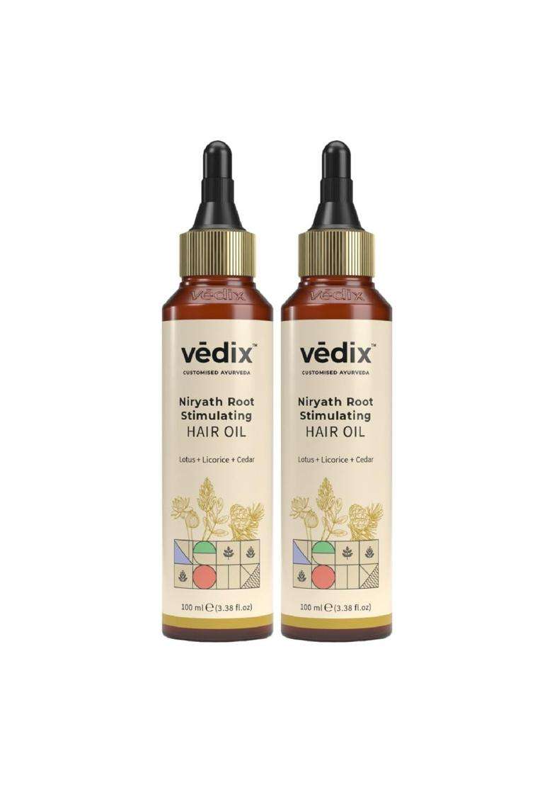 Vedix Niryath Ayurvedic Hair Oil 100 ml (Pack of 2) | Authentic Traditional Formula | Dry Scalp & Straight Hair l - Indya