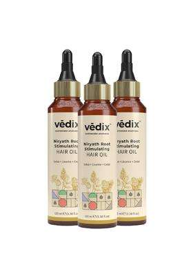 Vedix Niryath Ayurvedic Hair Oil 100 ml (Pack of 3) | Authentic Traditional Formula | Dry Scalp & Straight Hair l