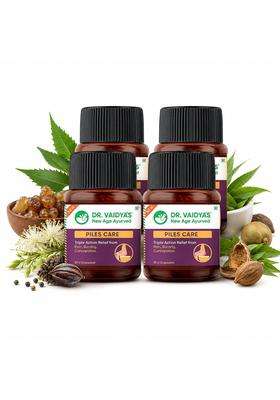 Dr. Vaidya's Dr. Vaidya’s Piles Care Capsules 30 Capsules per Pack (Pack of 4) | Authentic Traditional Formula | Reduces Pain, Itching & Bleeding