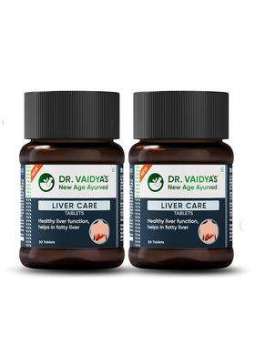 Dr. Vaidya's Liver Care Tablets 30 Tablets per Pack (Pack of 2) | Authentic Traditional Formula | 60 Herbal Liver Detox Tablets for Men & Women