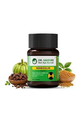 Dr. Vaidya's Herboslim Tablets 30 Tablets | Authentic Traditional Formula | Ayurvedic Weight Loss Supplement | Strong Fat Burner for Men & Women