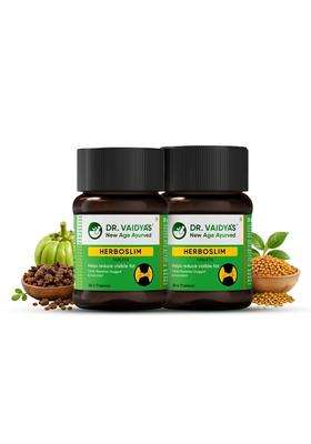 Dr. Vaidya's Herboslim Tablets 30 Capsules (Pack of 2) | Authentic Traditional Formula | Ayurvedic Weight Loss Supplement