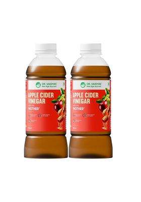 Dr. Vaidya's Apple Cider Vinegar Juice with Mother, Garcinia, Raw Turmeric & Honey 700 ml (Pack of 2) | Tasty ACV Drink for Men & Women