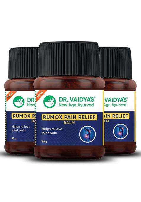 Dr. Vaidya's Rumox Pain Relief Balm (50g Each) (Pack of 3) | For Head Ache, Body Pain, Joint & Muscle Pain Relief