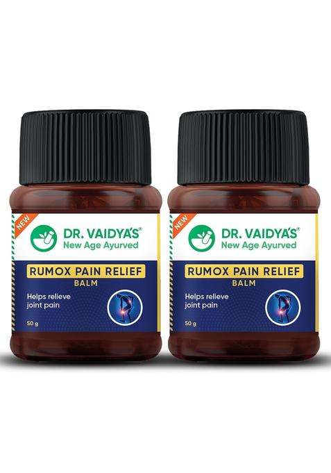 Dr. Vaidya's Rumox Pain Relief Balm 50g Each (Pack of 2) | For Head Ache, Body Pain, Joint & Muscle Pain Relief
