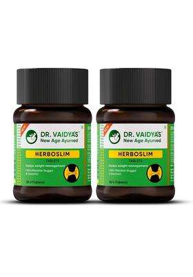 Dr. Vaidya's Herboslim Tablets 30 Tablets per Pack (Pack of 2) | Authentic Traditional Formula | Ayurvedic Weight Loss Supplement