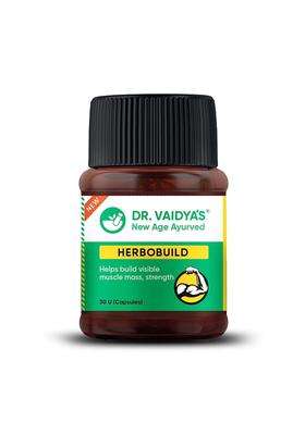 Dr. Vaidya's Dr. Vaidya’s Herbobuild Mass Gainer for Men 30 Capsules | Authentic Traditional Formula | Safe & Natural Mass Gainer for Men