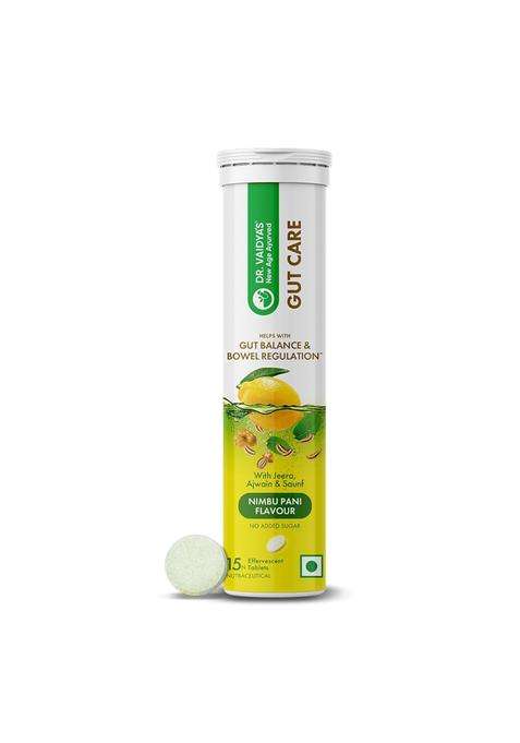 Dr. Vaidya's Dr. Vaidya’s Gut Care Effervescent Tablets 15 Tablets per Pack | Jeera, Ajwain, Saunf