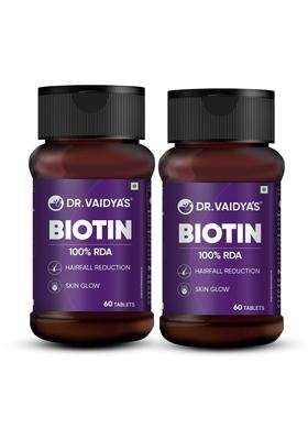 Dr. Vaidya's Dr. Vaidya’s Biotin Tablets for Hair Growth 60 Tablets (Pack of 2) | Authentic Traditional Formula