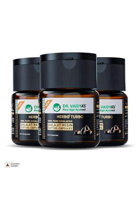 Dr. Vaidya's new age ayurveda Pure Himalayan Shilajit Resin Softgel 30 Capsules (Pack of 3) | Authentic Traditional Formula | Lab Tested