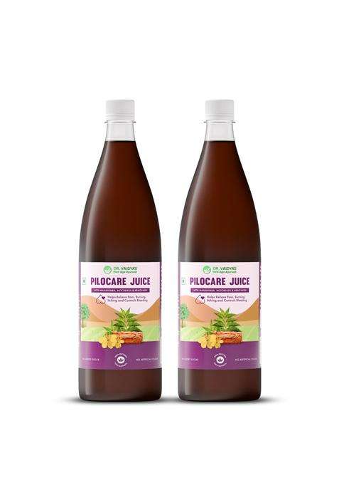 Dr. Vaidya's Pilocare Juice 950 ml per Pack (Pack of 2) | Authentic Traditional Formula | Natural Treatment & Fissure Medicine