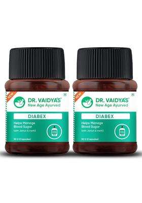 Dr. Vaidya's Diabex Capsules (30 Capsules) (Pack of 2) | Authentic Traditional Formula | Helps Regulate Blood Sugar Levels