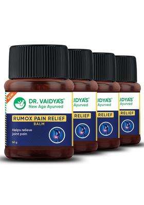 Dr. Vaidya's Rumox Pain Relief Balm (50g Each) (Pack of 4) | For Head Ache, Body Pain, Joint & Muscle Pain Relief
