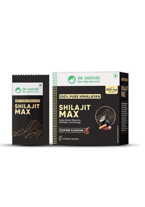 Dr. Vaidya's Dr Vaidya’s Shilajit Max 500 mg | For Stamina On the Go | Boosts Strength & Energy levels | 15 Powder Sachets per Pack