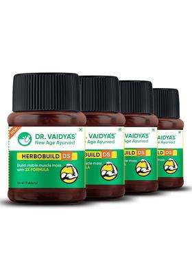 Dr. Vaidya's new age ayurveda Herbobuild Ds (Double Strength) Capsules 30 Capsules per Pack (Pack of 4) | Authentic Traditional Formula