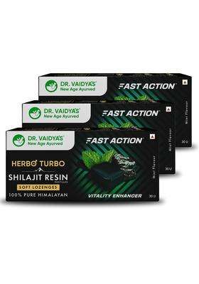 Dr. Vaidya's Dr. Vaidya’s Herbo24Turbo Shilajit Gummies Lozenges (Pastilles) (Pack of 3) | Helps Boost Performance | Pure Himalayan Shilajit