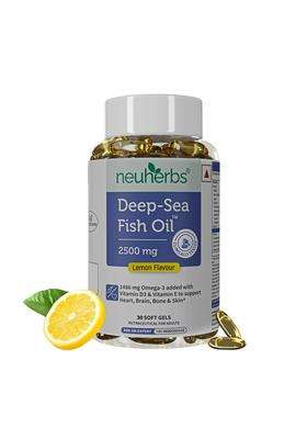 Neuherbs Deep Sea Omega 3 Fish Oil 30 Softgels, Omega 3 Supplement Triple Strength 2500 Mg for Muscle, Joints, Heart & Cognitive Support, No Fishy