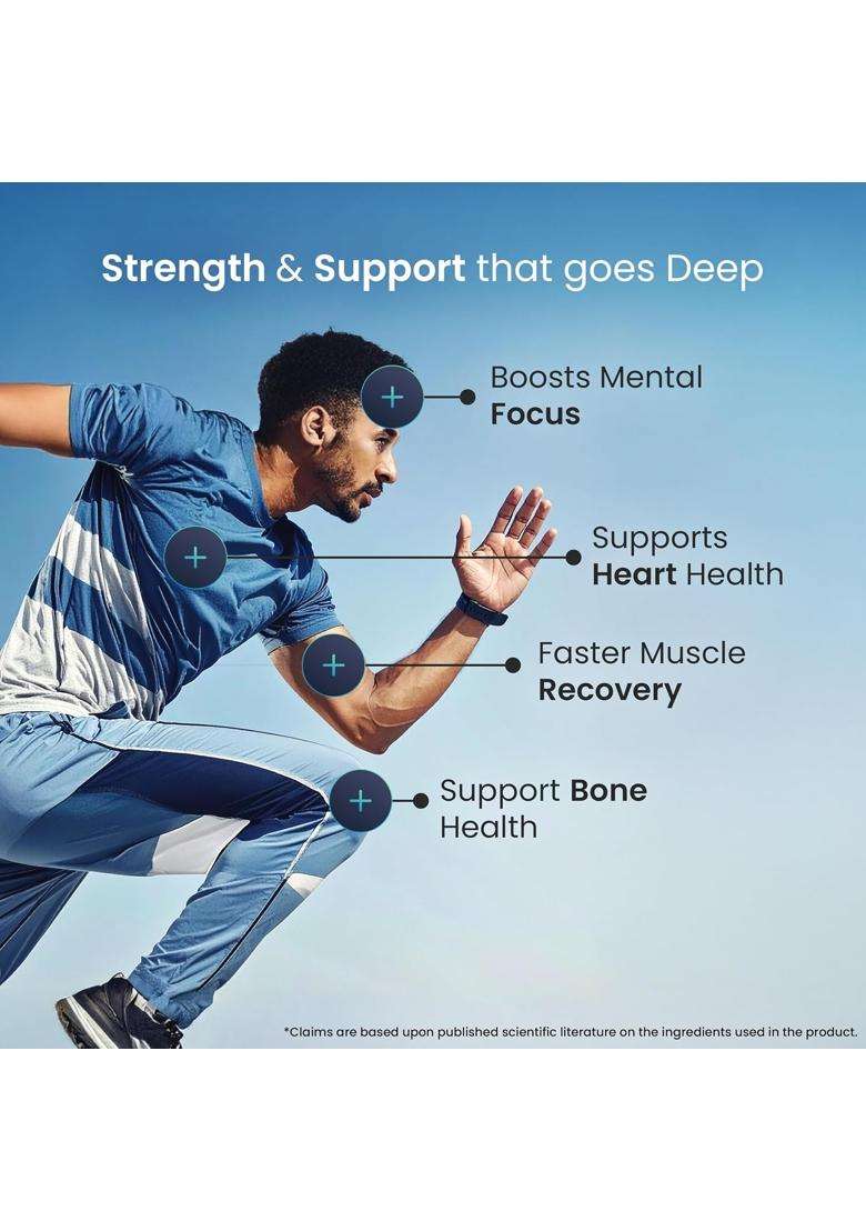 Neuherbs Deep Sea Omega 3 Fish Oil 30 Softgels, Omega 3 Supplement Triple Strength 2500 Mg for Muscle, Joints, Heart & Cognitive Support, No Fishy - Indya