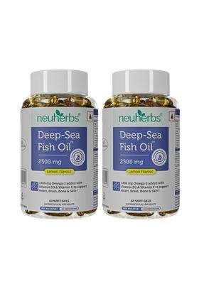 Neuherbs Deep Sea Omega 3 Fish Oil Supplement Triple Strength 2500 Mg, Essential Fatty Acid Combination of 1486 mg 892 mg EPA and 594 mg DHA per
