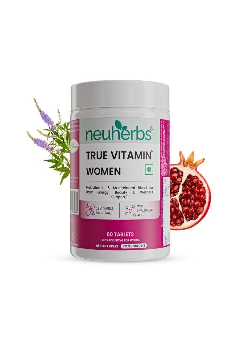 Neuherbs Multivitamin Tablets for Women 60 Count | True Vitamin Women Multivitamin with Vitamin C, B12, D, Iron, Zinc & Magnesium - Indya