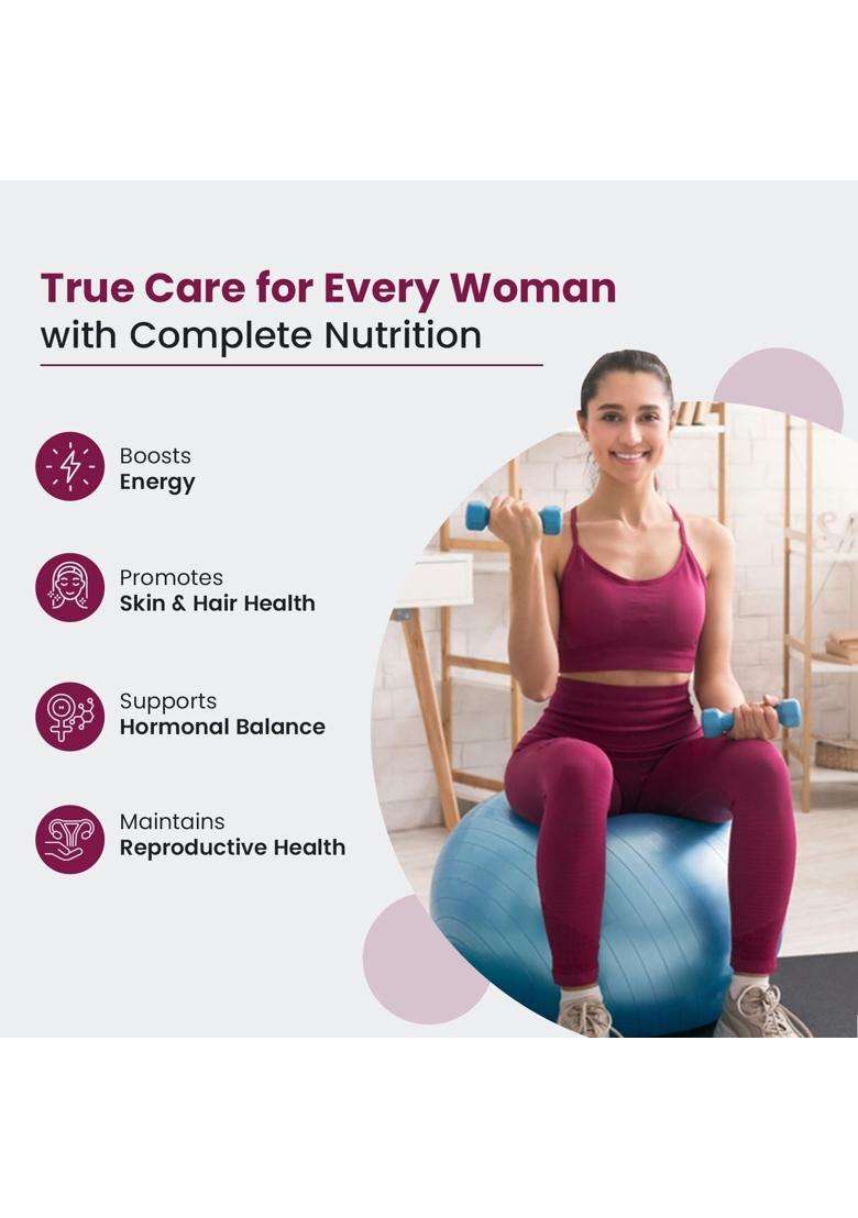 Neuherbs Multivitamin Tablets for Women 60 Count | True Vitamin Women Multivitamin with Vitamin C, B12, D, Iron, Zinc & Magnesium - Indya