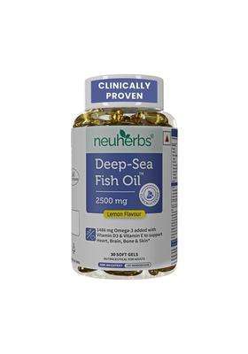 Neuherbs Deep Sea Omega 3 Fish Oil 30 Softgels Omega 3 Supplement Triple Strength 2500 Mg for Muscle Joints Heart & Cognitive Support No Fishy Burps