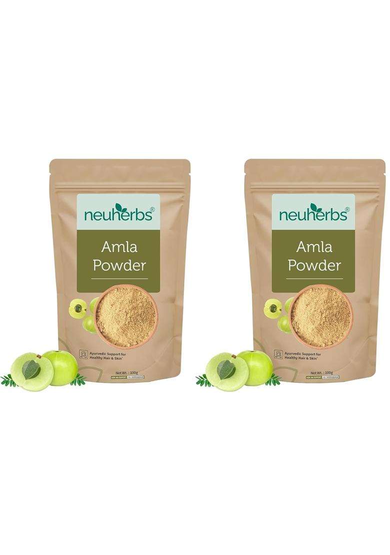 Neuherbs Amla Powder For Hair Growth & Glowing Skin 100g (Pack of 2) | Authentic Ayurvedic Formula | 100% Pure & Natural With No Added Preservatives - Indya
