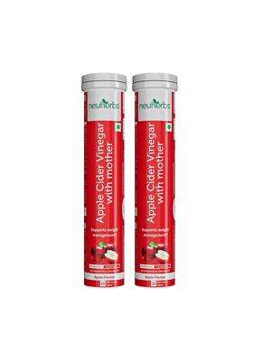 Neuherbs Apple Cider Vinegar with Mother Effervescent Tablet 20 Tablets (Pack of 2) | Weight Loss Supplement with Vitamin B6 & B12 | Zero Added Sugar
