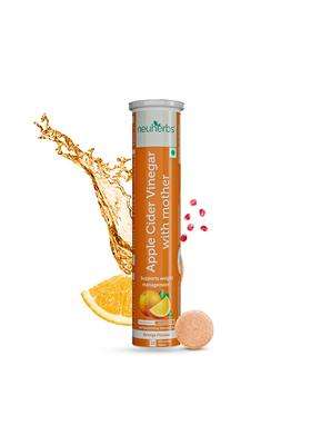 Neuherbs Plant Based Apple Cider Vinegar With Mother 20 Effervescent Tablets (Orange Flavour) For Weight Management | Zero Added Sugar | Gluten Free