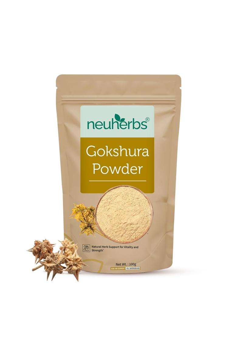 Neuherbs Gokshura Powder 100g | Authentic Ayurvedic Formula | Tribulus Terrestris/Gokhru Churna For Men | Boost Energy, Strength & Testosterone - Indya
