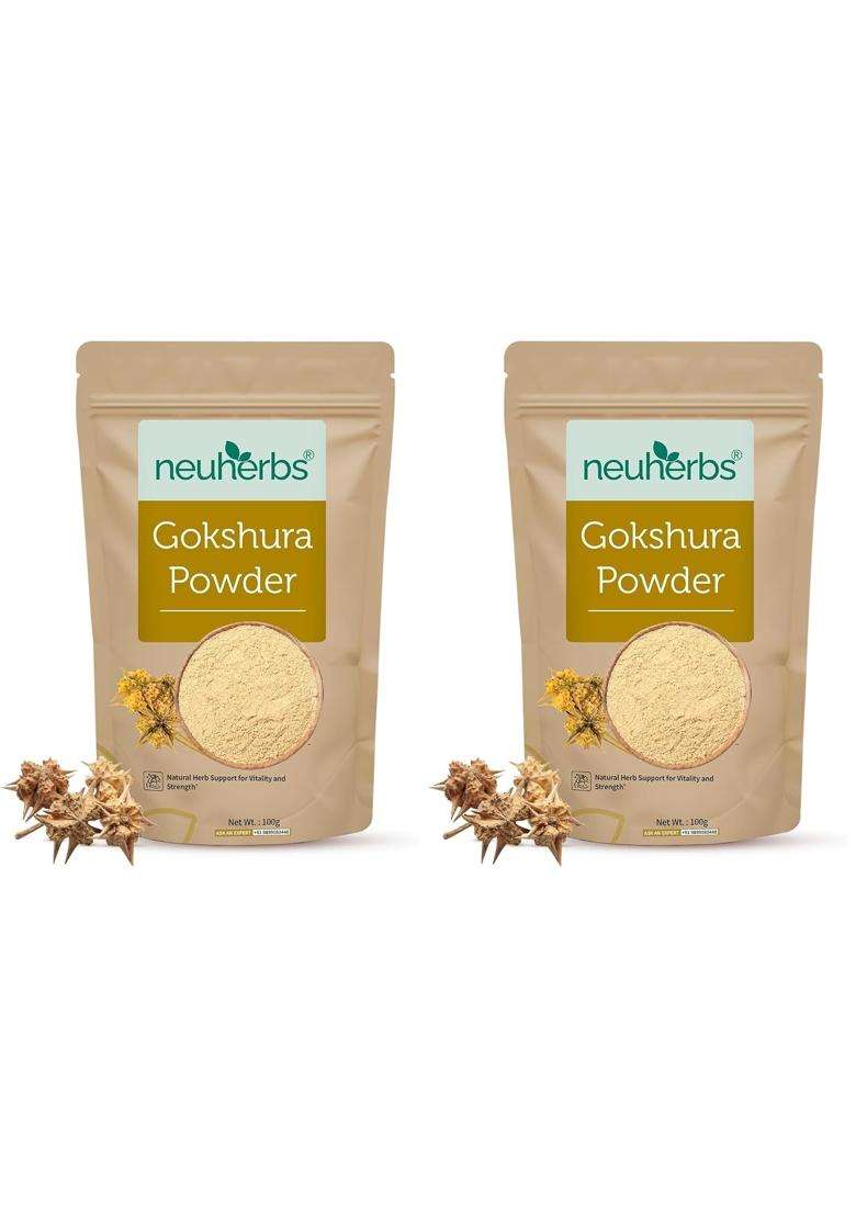 Neuherbs Gokshura Powder 100g (Pack of 2) | Authentic Ayurvedic Formula | Tribulus Terrestris/Gokhru Churna For Men | 100% Pure & Natural - Indya
