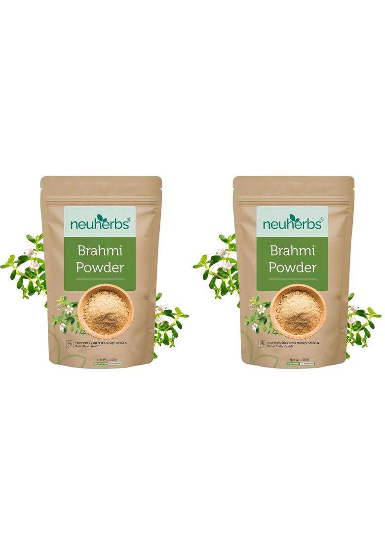 Neuherbs Brahmi Powder 100g For Men & Women (Pack of 2) | Authentic Traditional Formula | Ayurvedic Care To Manage Stress & Boost Brain Health - Indya