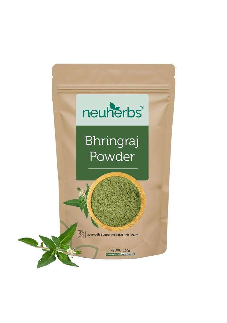 Neuherbs Bhringraj Powder 100g | Authentic Traditional Formula | Ayurvedic Hair Mask for Hair Growth, Scalp Nourishment & Hair Care - Indya