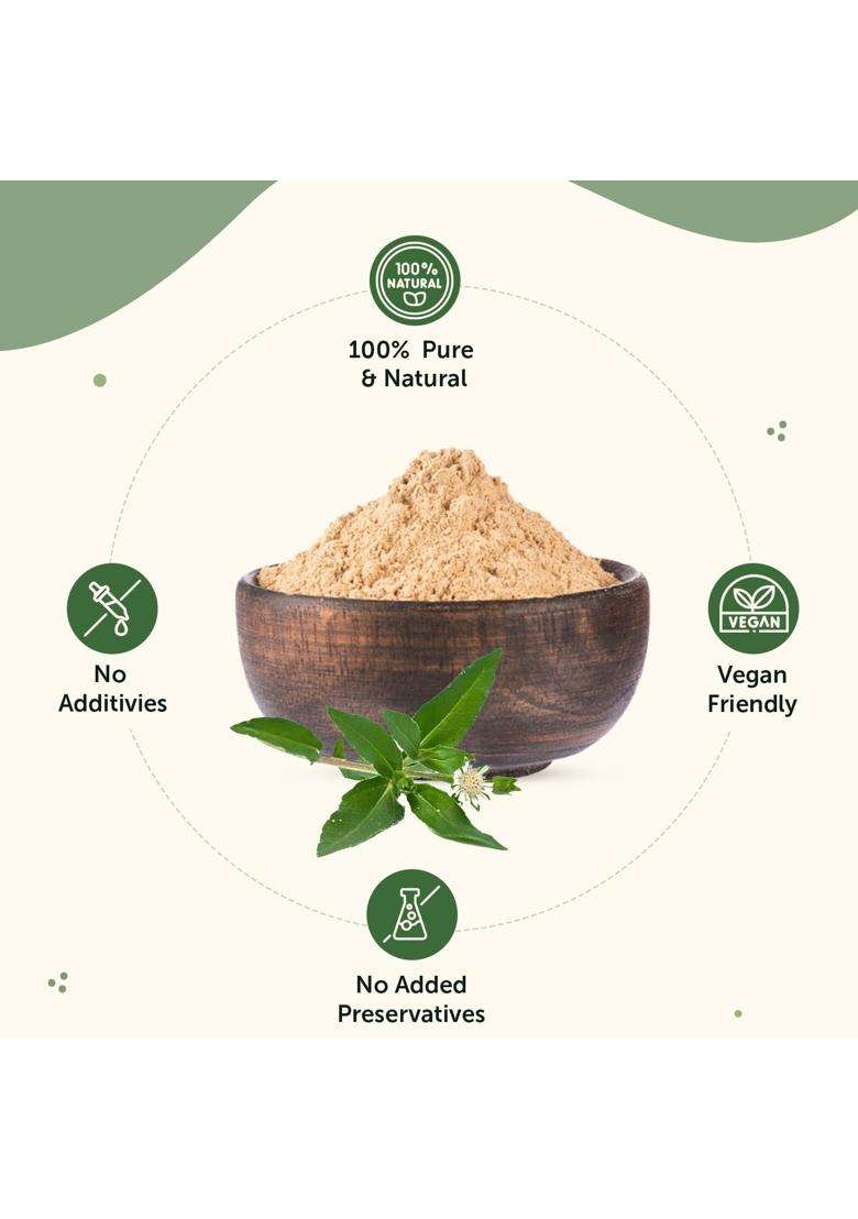 Neuherbs Bhringraj Powder 100g | Authentic Traditional Formula | Ayurvedic Hair Mask for Hair Growth, Scalp Nourishment & Hair Care - Indya