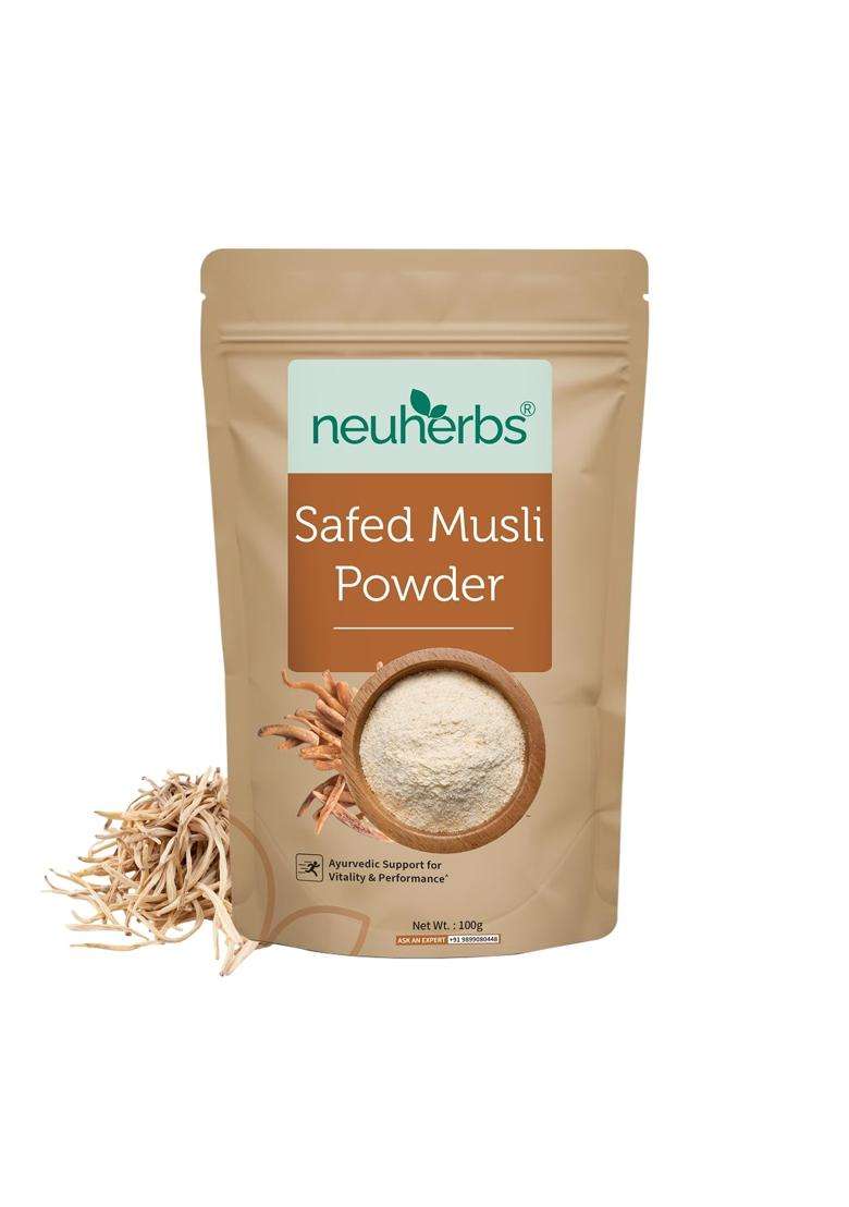Neuherbs Safed Musli Root Powder 100g | Authentic Traditional Formula | Ayurvedic Herbal Powder for Vitality, Strength & Stamina Support - Indya