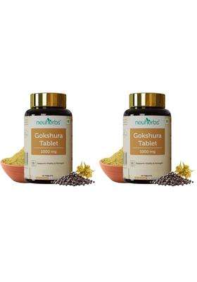 Neuherbs Gokshura Tablets 1000mg (Pack of 2) | Authentic Ayurvedic Formula | Tribulus Terrestris/Gokhru Supplement For Men | 60 Tablets