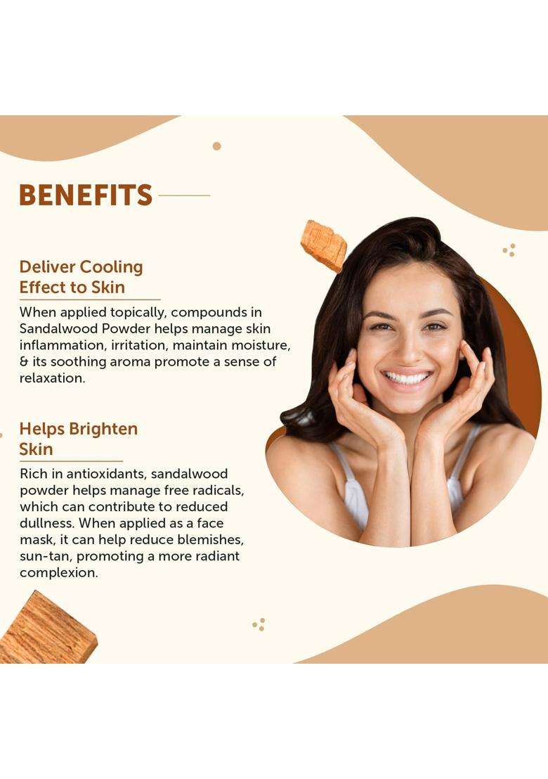 Neuherbs Sandalwood Powder 100g | Authentic Traditional Formula | Chandan Face Pack for Glowing Skin, Skin Brightening & Natural Beauty Care - Indya