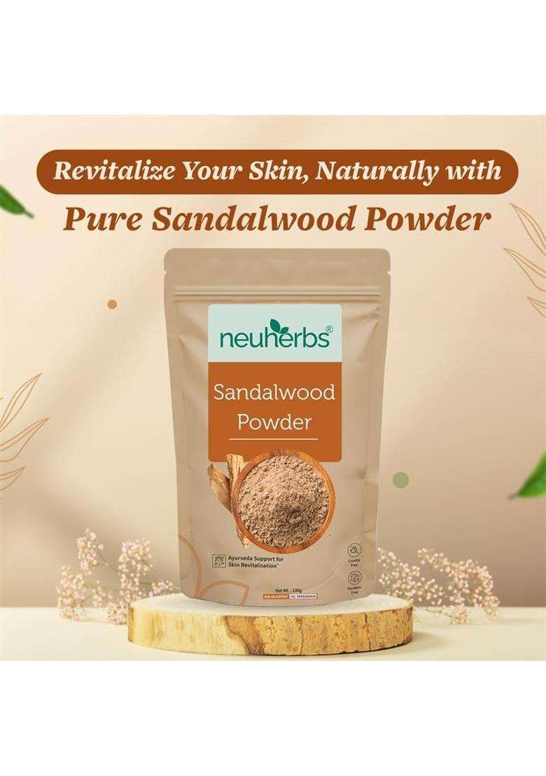 Neuherbs Sandalwood Powder 100g | Authentic Traditional Formula | Chandan Face Pack for Glowing Skin, Skin Brightening & Natural Beauty Care - Indya