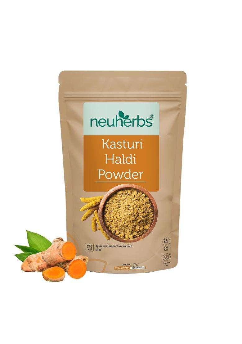 Neuherbs Kasturi Haldi Powder 100g | Authentic Traditional Formula | Wild Turmeric Face Pack for Glowing Skin, Skin Care & Natural Beauty - Indya