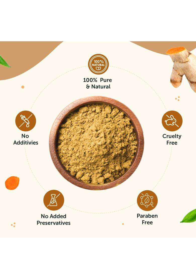 Neuherbs Kasturi Haldi Powder 100g | Authentic Traditional Formula | Wild Turmeric Face Pack for Glowing Skin, Skin Care & Natural Beauty - Indya