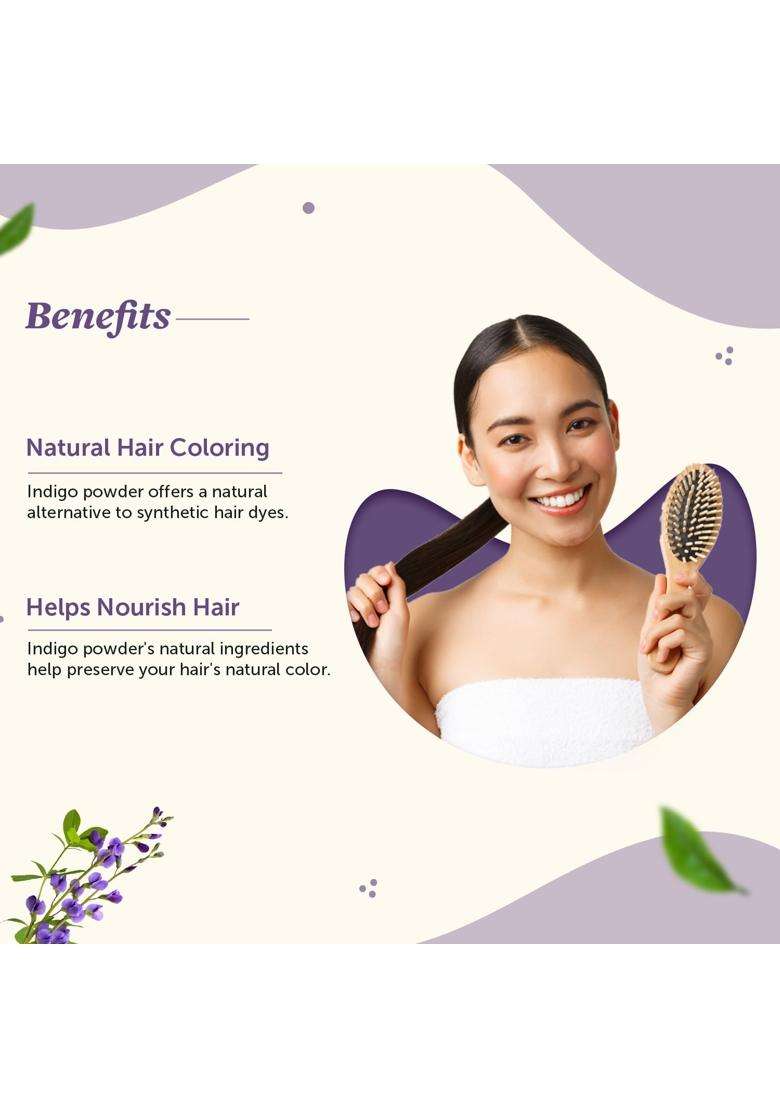 Neuherbs Indigo Powder 100g | Natural Herbal Care | Natural Hair Color Powder for Black Hair, Hair Growth & Scalp Care | 100% Pure & Natural - Indya