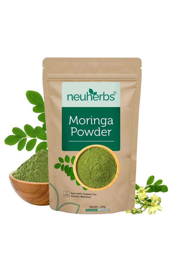 Neuherbs Moringa Leaf Powder 100g | Natural Herbal Care | Drumstick Leaf Powder for Energy, Immunity & Digestion Support | 100% Pure Herbal Superfood - Indya